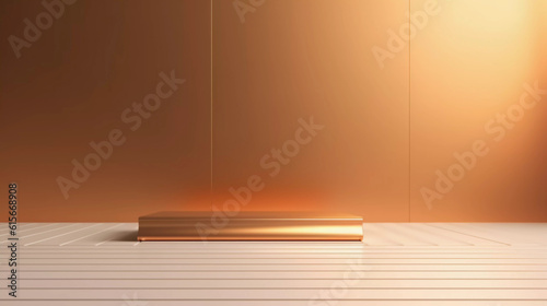 Abstract futuristic technology background, Minimalistic gold architectural background, modern design for poster, cover, branding, website, product showcase, AI generated.