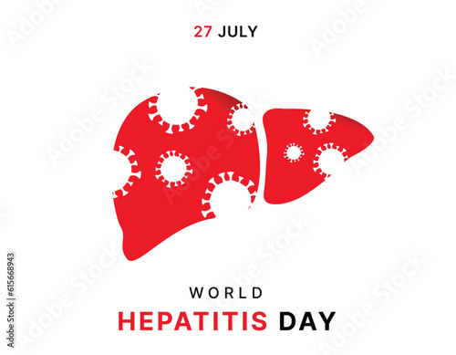 World hepatitis day poster, isolated on white background and map. Vector illustration.