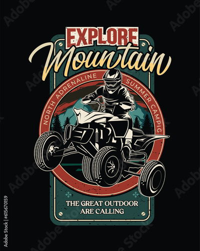ATV logo vector. ATV Jump Illustration Logo Inspiration Vector
