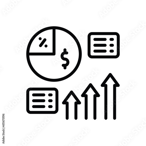 Black line icon for margin 