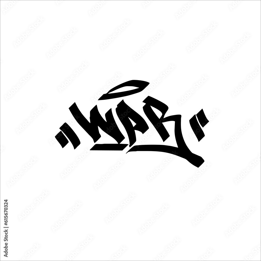 War Lettering Illustration for tshirt design,Typography,Graffiti, poster, on white background War Lettering Illustration for tshirt design,Typography,Graffiti, poster, on white background