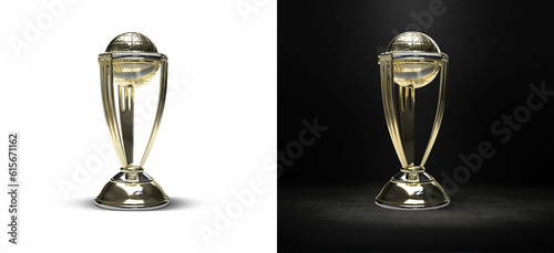Canvas-taulu cricket Trophy isolated background. 3d rendering illustration.