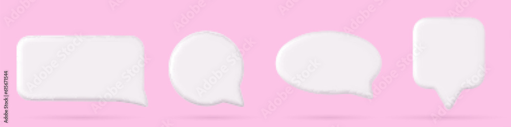 Realistic set of 3D speech boxes isolated on background. Vector illustration of round, square, rectangle, oval shape dialogue boxes with shadows. Blank white message, comment frames for social media Realistic set of 3D speech boxes isolated on background. Vector illustration of round, square, rectangle, oval shape dialogue boxes with shadows. Blank white message, comment frames for social media