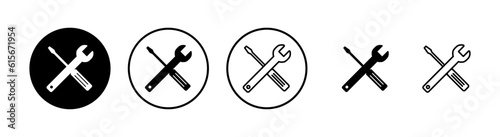 Repair icons set. Wrench and screwdriver icon. settings vector icon. Maintenance