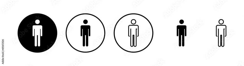 Man icon set. Toilet sign. Man restroom sign vector. Male icon Man icon set. Toilet sign. Man restroom sign vector. Male icon