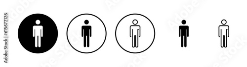 Man icon set. Toilet sign. Man restroom sign vector. Male icon
