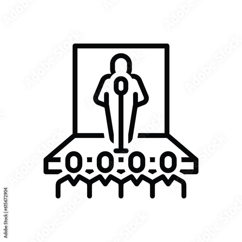 Black line icon for hosts 