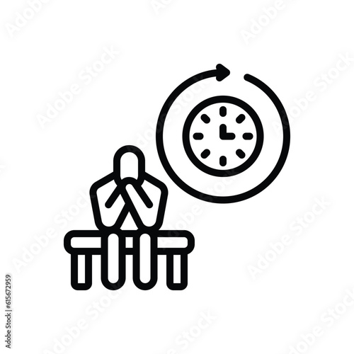 Black line icon for longer 