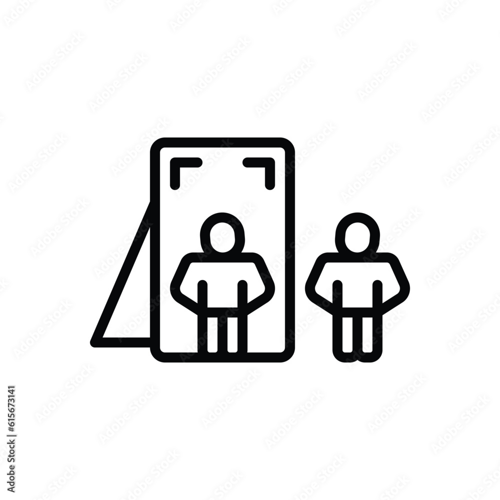 Black line icon for reflection Black line icon for reflection