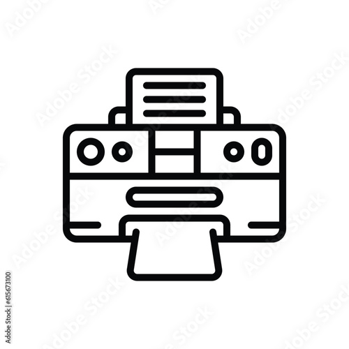 Black line icon for print 
