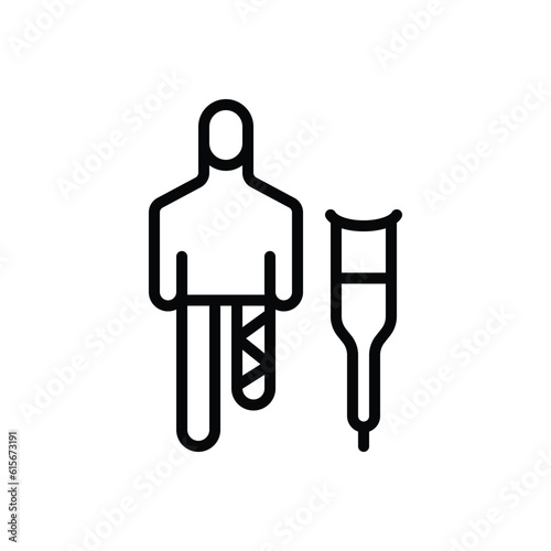 Black line icon for able 