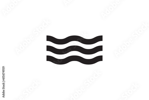 Wave and flag Sign logo design template