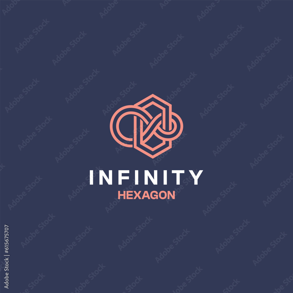 Infinity Symbol Hexagon Logo