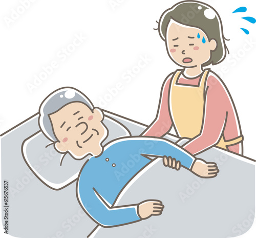 介護疲れしている女性