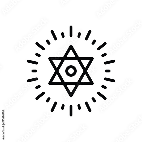 Black line icon for david 
