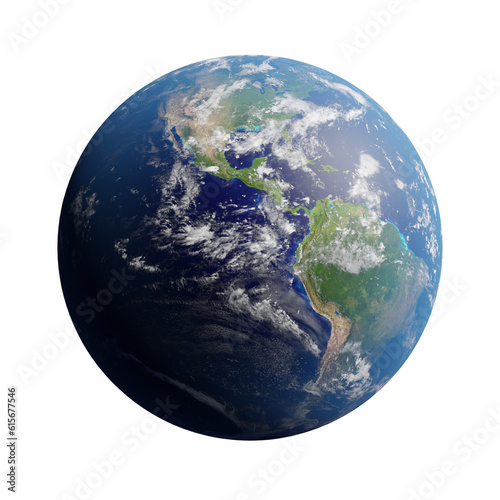 Earth in space isolated