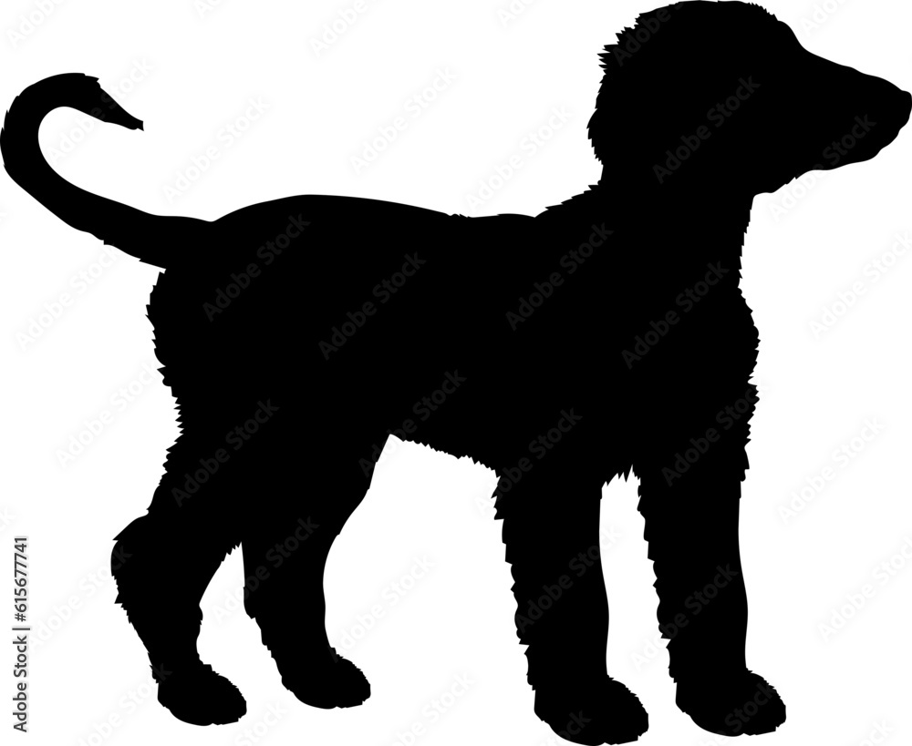 Afghan Hound Dog puppies silhouette. Baby dog silhouette. Puppy