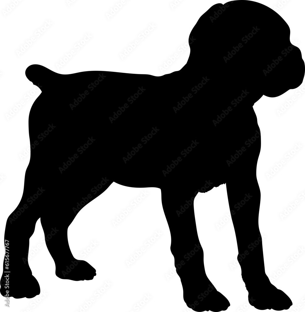 Boxer Dog puppies silhouette. Baby dog silhouette. Puppy