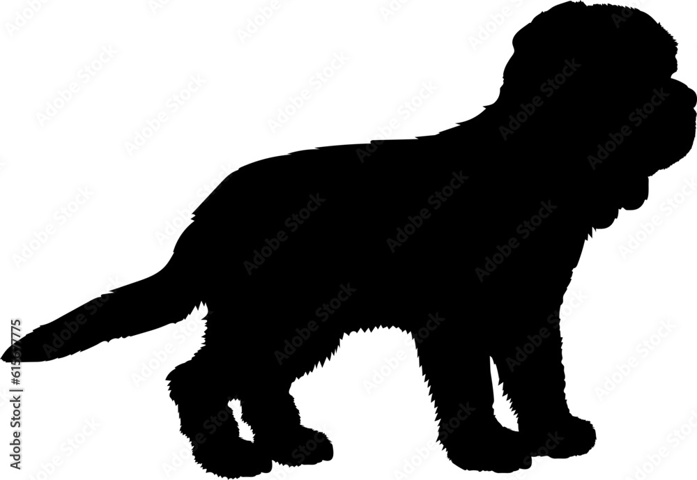 Cavalier King Dog puppies silhouette. Baby dog silhouette. Puppy