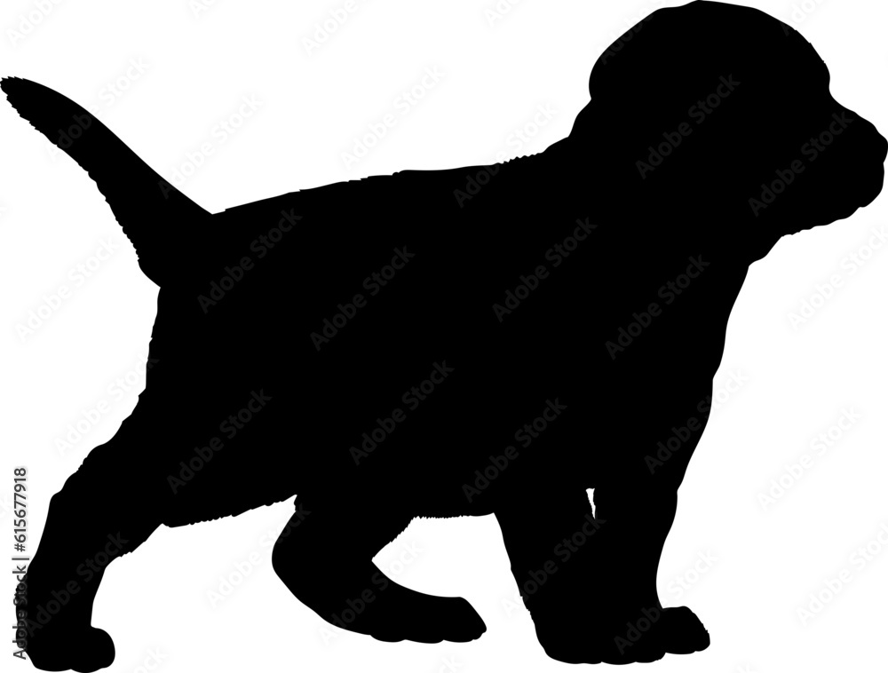 Labrador Retriever Dog puppies silhouette. Baby dog silhouette. Puppy Labrador Retriever