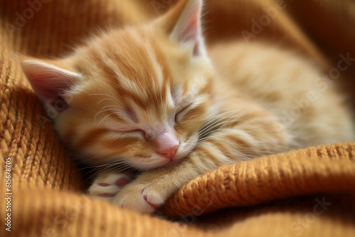 sleeping cute kitten , Generative AI 