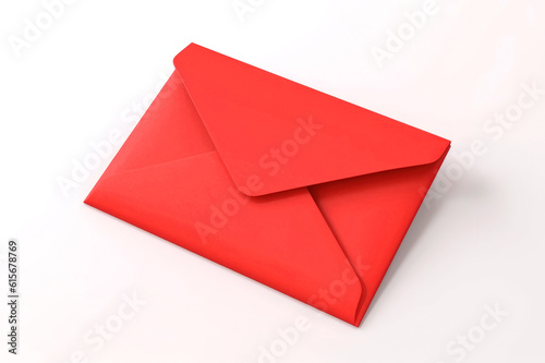 red envelope isolated on white background with clipping path.