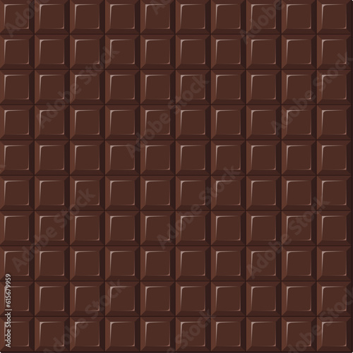 Dark Chocolate background. Chocolate bar seamless pattern. World Chocolate Day post, postcard or banner.