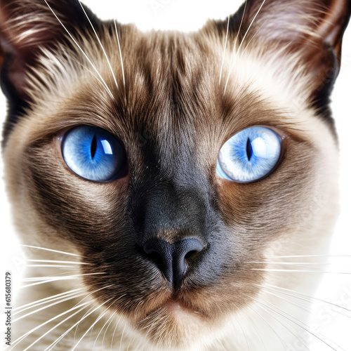 Closeup of a Siamese Cat's (Felis catus) face