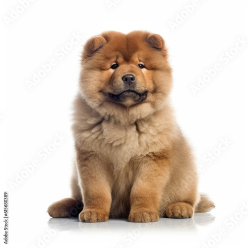 A full body shot of a charming Chow Chow puppy  Canis lupus familiaris 