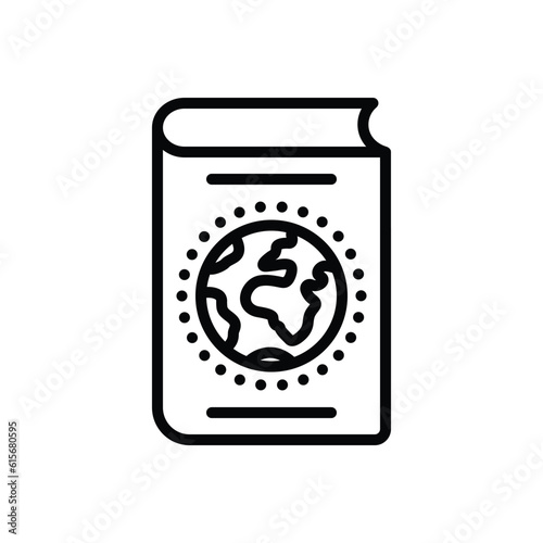Black line icon for atlas 
