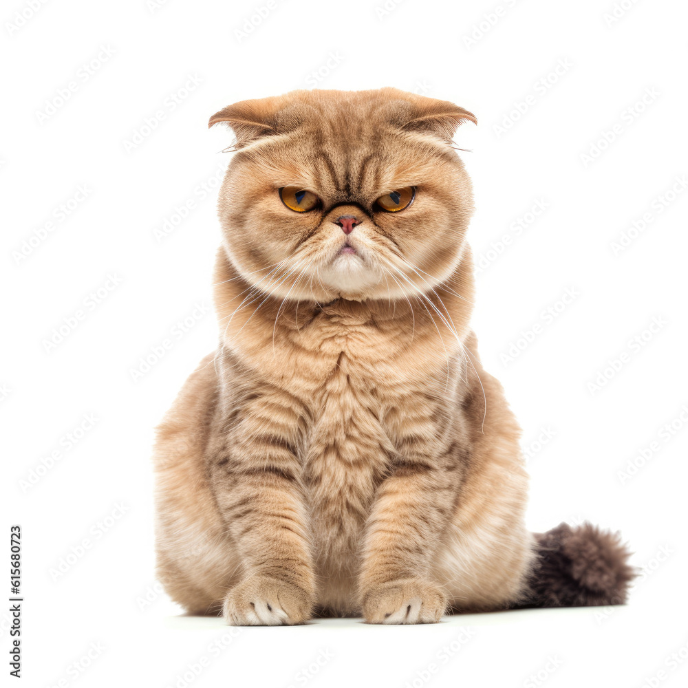 Obraz premium Scottish Fold cat (Felis catus) with grumpy expression