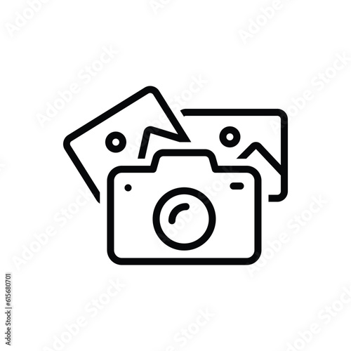 Black line icon for photograph  photo