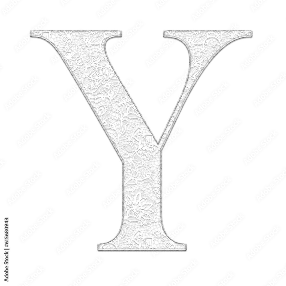Classic floral lace alphabet uppercase letters, off white color, isolated with transparent background. Classic floral lace alphabet uppercase letters, off white color, isolated with transparent background.
