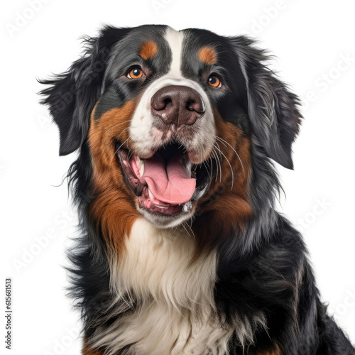 Bernese Mountain Dog (Canis lupus familiaris) with goofy expression