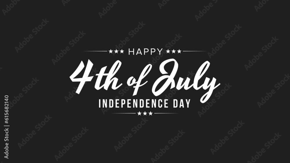 Happy 4th of July greeting animation 2023, white lettering text with alpha or transparent background, Happy Independence Day united states of america concept, for banner, feed, stories Happy 4th of July greeting animation 2023, white lettering text with alpha or transparent background, Happy Independence Day united states of america concept, for banner, feed, stories