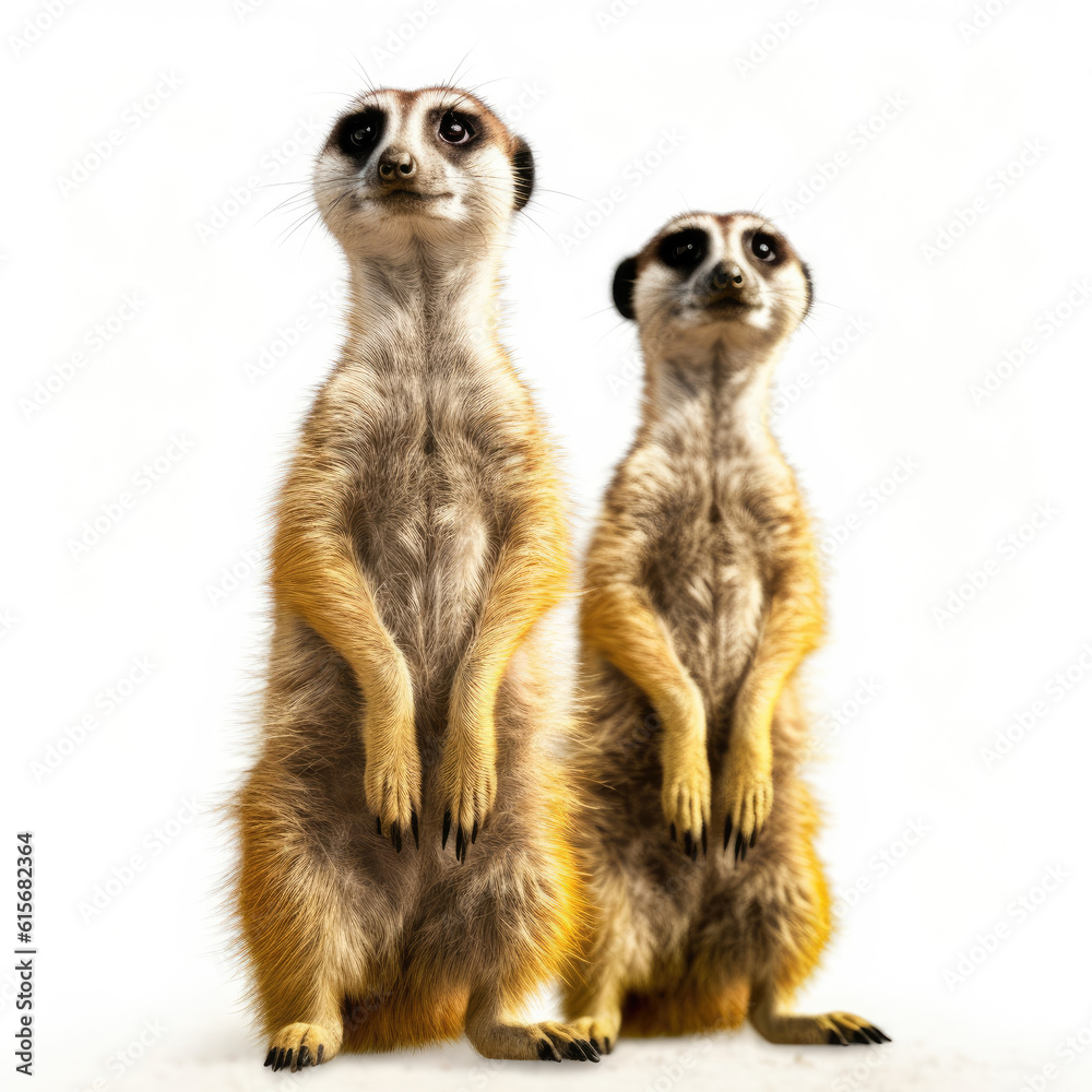 Two Meerkats (Suricata suricatta) looking out for danger Two Meerkats (Suricata suricatta) looking out for danger