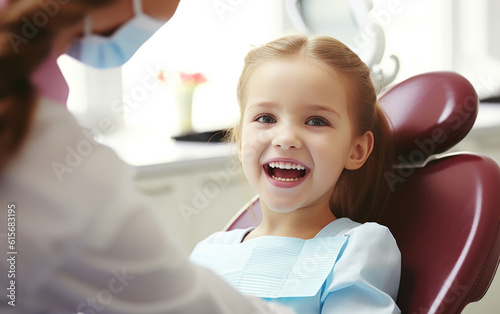 Child at the dentist's appointment. Treatment of a child's teeth.
