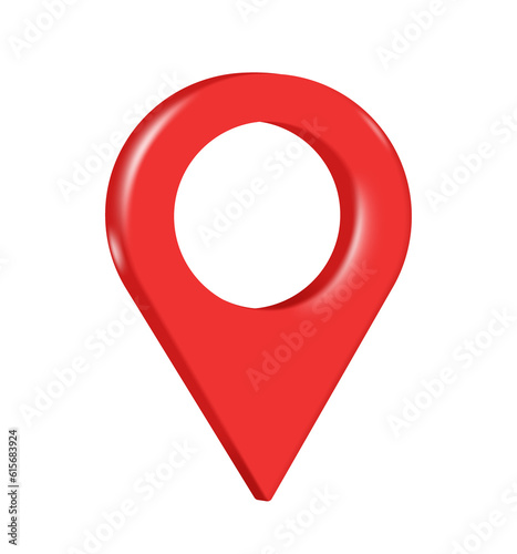red pin location on transparent background