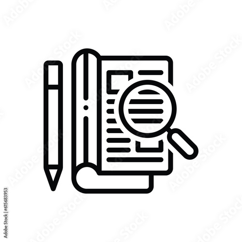 Black line icon for define 
