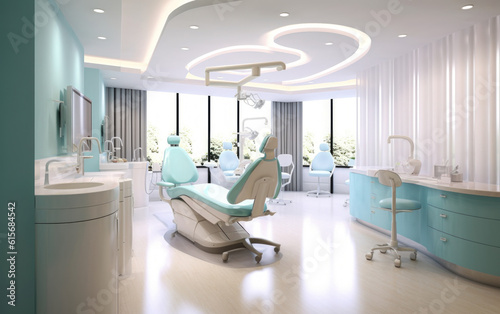 A modern dental office created by artificial intelligence.