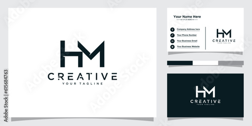 Alphabet letters Initials Monogram logo HM, HM initial