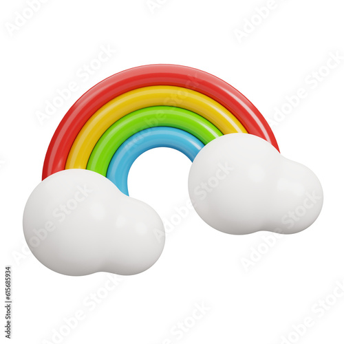 3D Rainbow. Weather icons for forecast design application and web. 3d render illustration. © 3Q