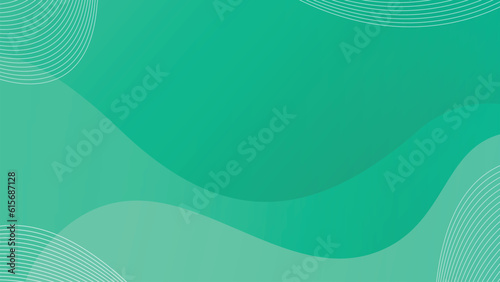 Green abstract background. Green waves fluid background. Teal colored geometric background. Vector illustration. Nature theme concept