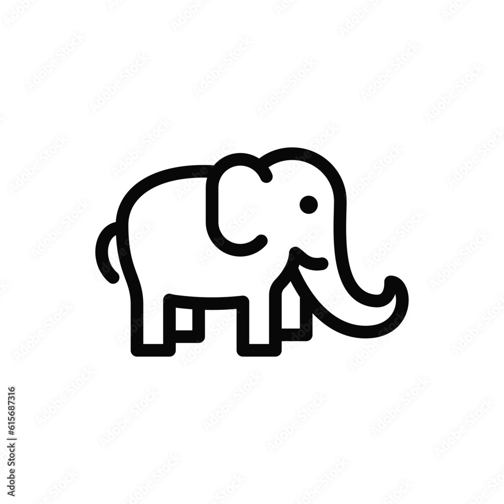 Funny elephant icon vector art, graphics