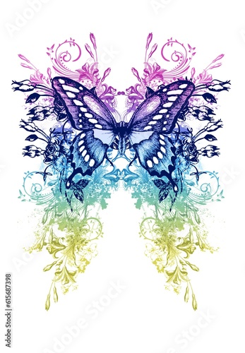 butterfly on a blue background