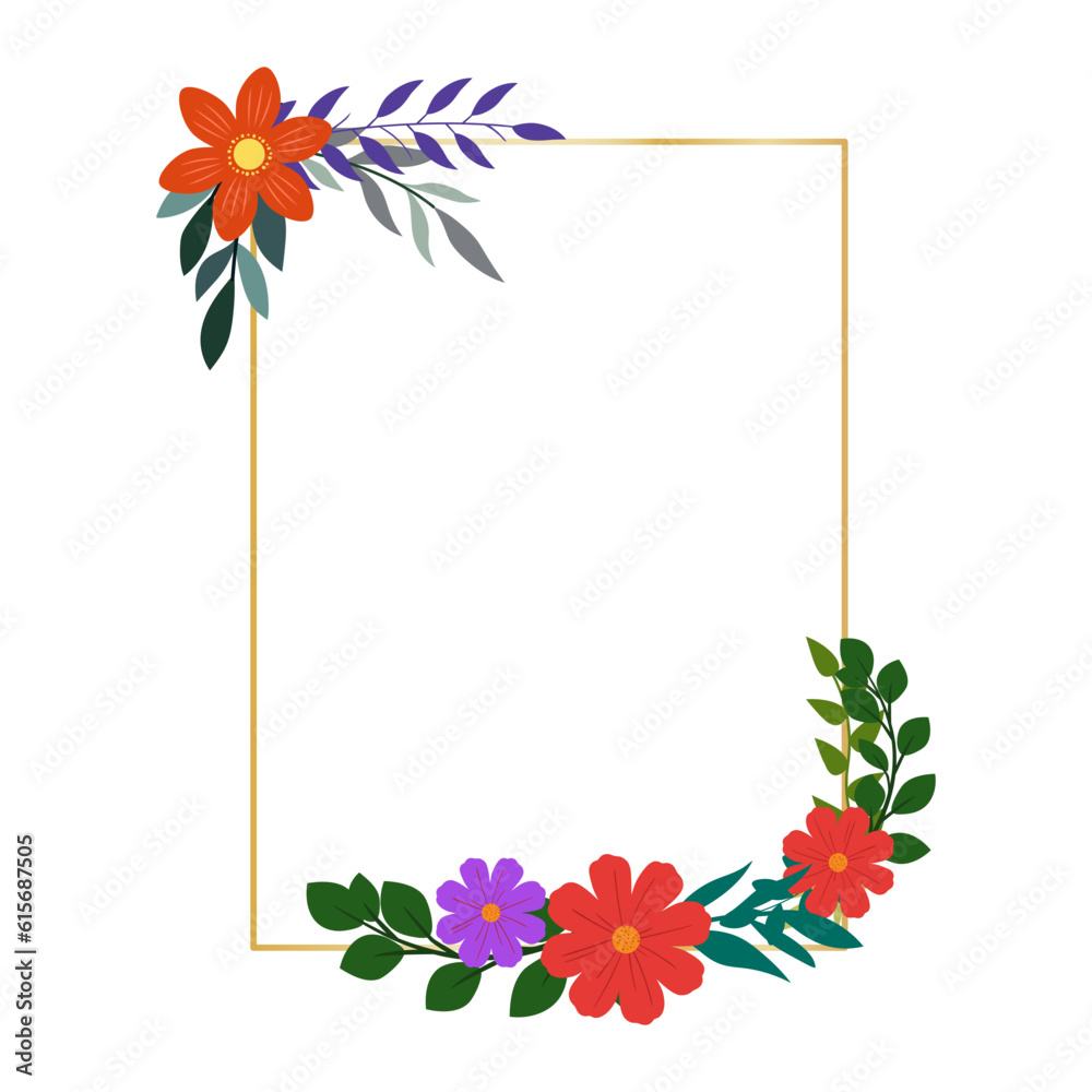 Obraz premium Flower Frame Illustration