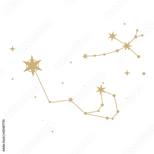 star element  sun and constellations  moons and stars gold decorative ornament