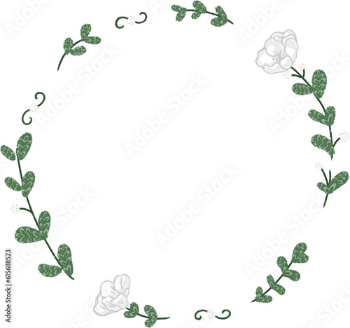 white roseCritical frame with flowers lines frame minimal style illustration