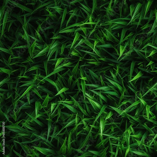 Seamless pattern with vibrant green grass lawn texture. Generated with AI.