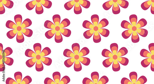 seamless pattern with flowers multicolor purple tone
